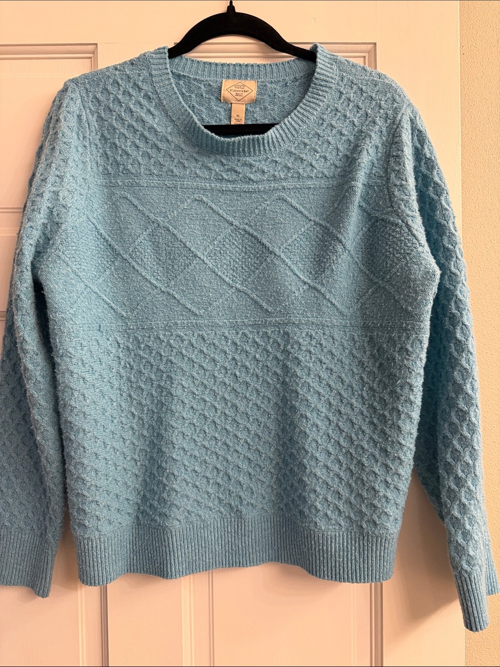 St. John's Bay Light Blue Textured Crewneck Sweater
